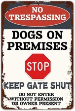 Beware Of Dog Do Not Enter Tin Metal Signs No Trespassing 8x12