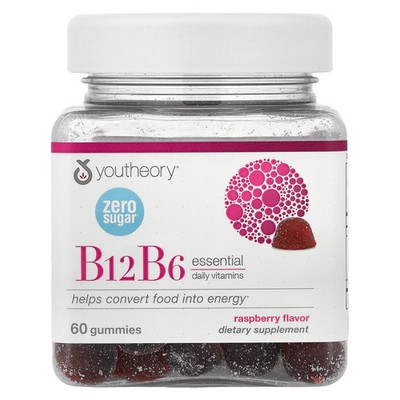 Vitamin B12 & B6 Gummies, Raspberry, 60 Gummies