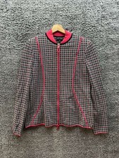 Giorgio Armani Plaid Print Stand Collar Full Zip Jacket Multicolor Women Size 48