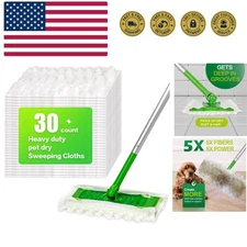 Heavy Duty Dry Sweeping Cloths Compatible with Sweeper Mop, Microfiber Duster...