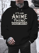 Men'S Plus Size Anime Graphic Hoodie -It'S an Anime Thing You Wouldn't Understan