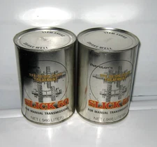 PetroLon's Slick 50 TFE Resin Gear Treatment US Quart Oil Can LOT OF 2 VINTAGE N