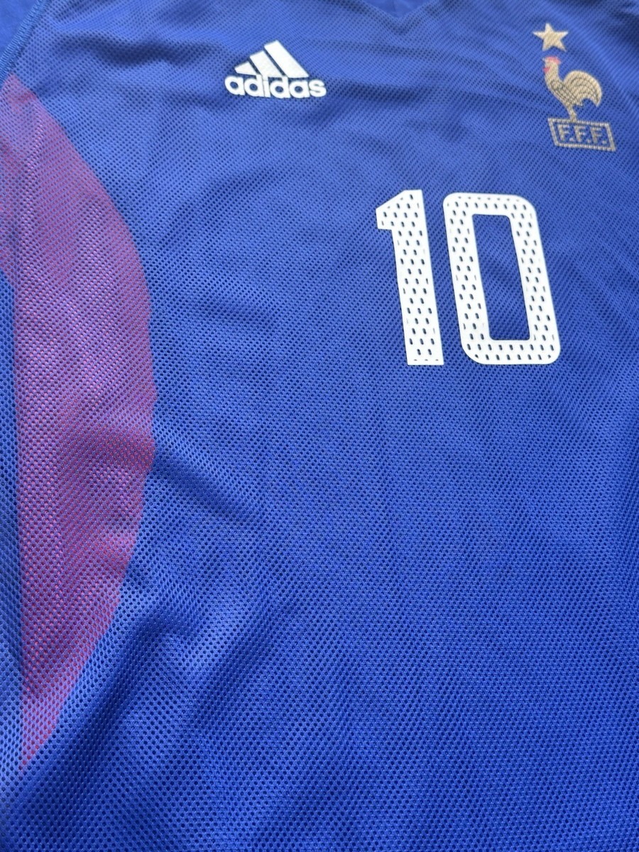 2002 France Authentic Home Jersey #10 Zidane Large adidas World