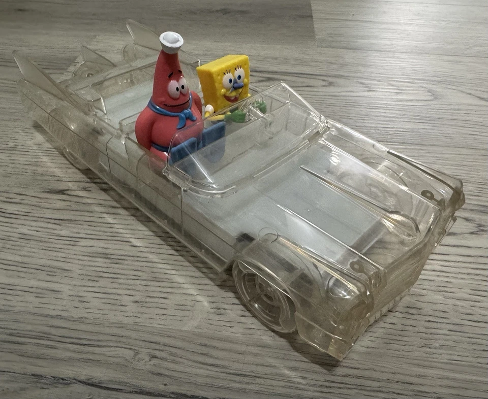 SpongeBob Barnacle Boy Clear Invisible Car Boatmobile With Sound Lights 9" RARE! - Image 2 of 4