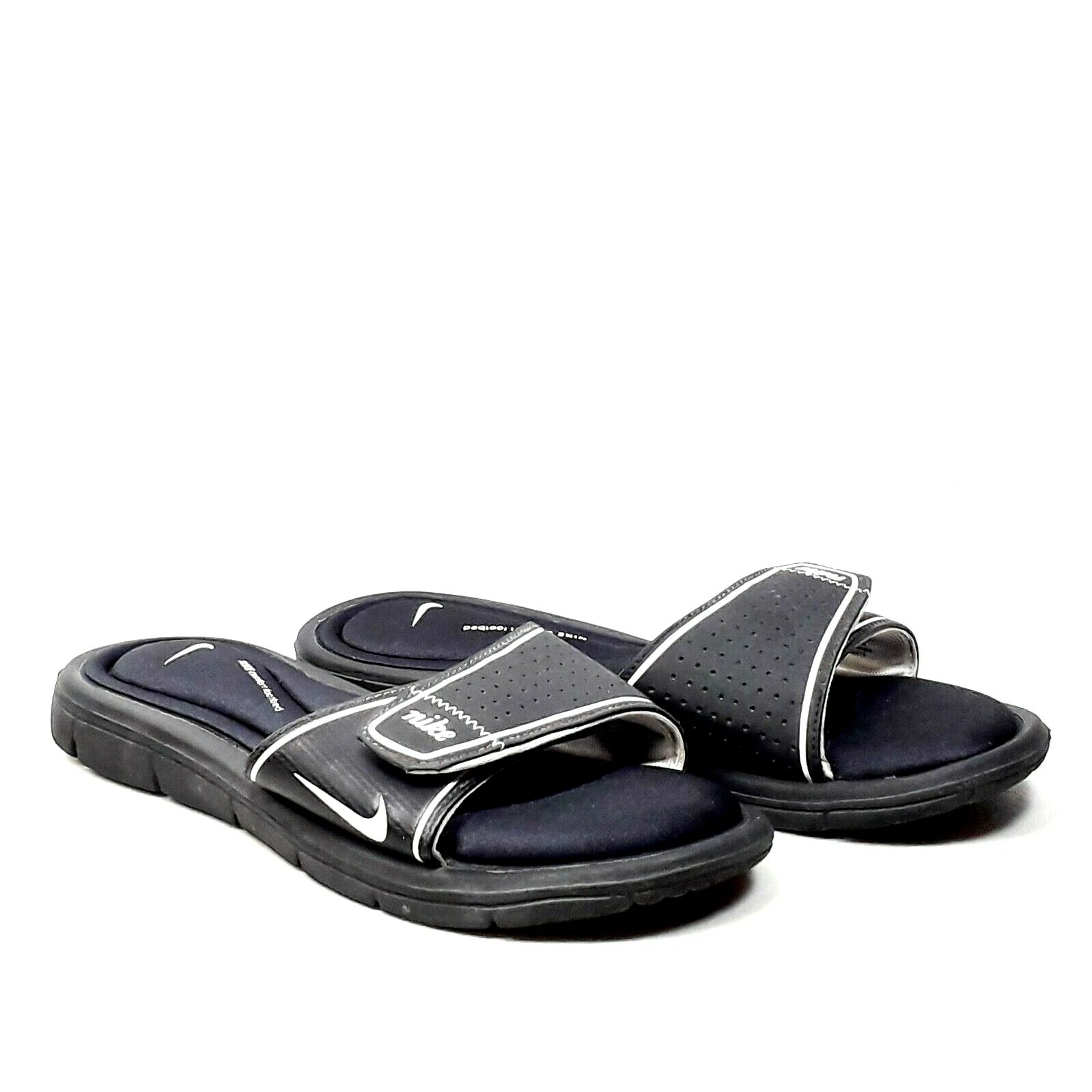 Sandle Nike Comfort Footbed da donna nera gancio e anello slide taglia 8