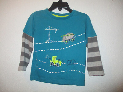 Boys Pusblu Construction Vehicle Long Sleeve T-Shirt Size 92 Euro / 2T US
