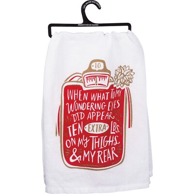 What To My Wondering Eyes Appear 10 Extra Pounds Christmas Fun Kitchen Towel