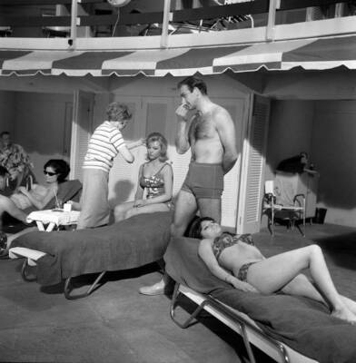 Sean Connery on the set of the James Bond movie 1964 Old Photo