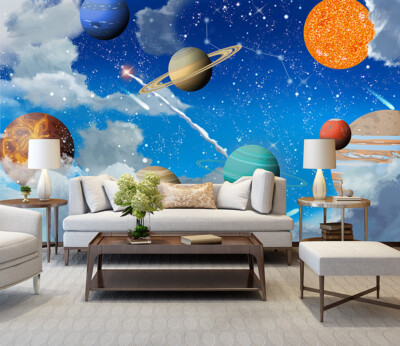 3D Planet H670 Tapete Wandbild Selbstklebend Abnehmbare Aufkleber Sinsin