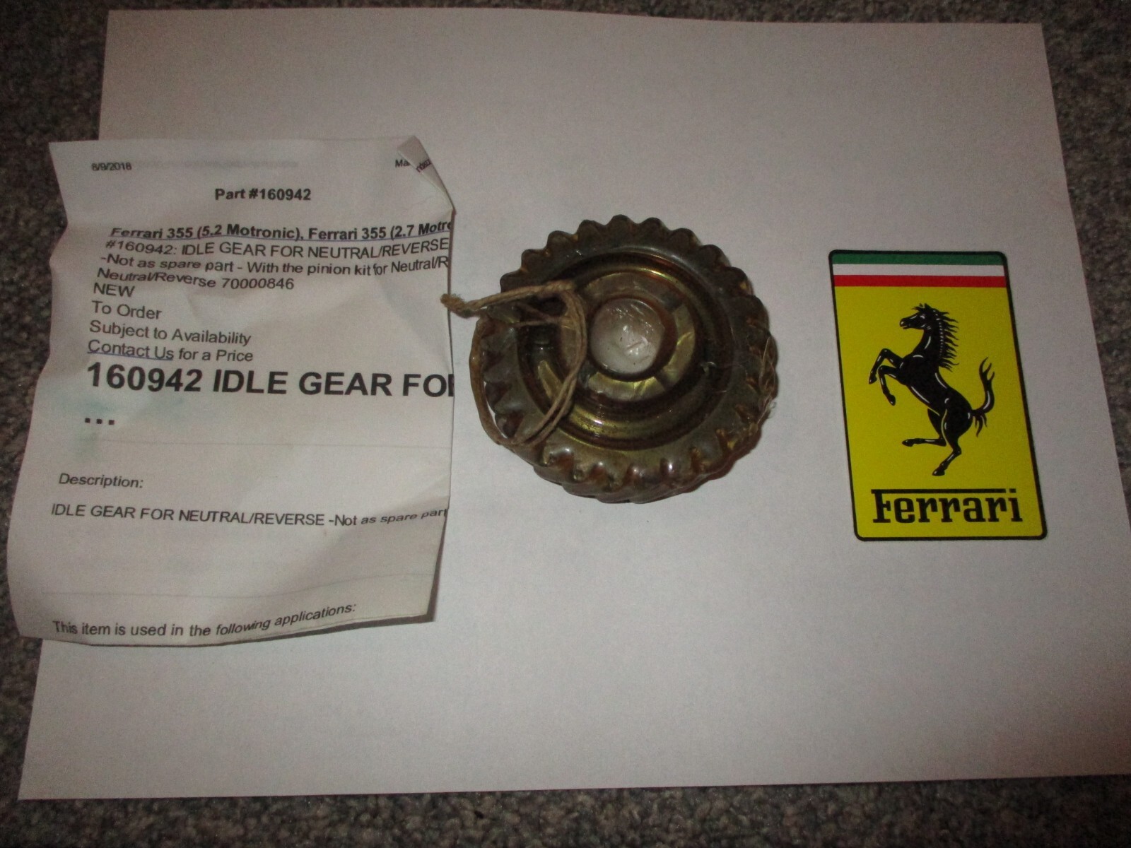 Ferrari 355 Engine Transmission Neutral Reverse Idle Gear_160942_OE_NEW_MOTRONIC