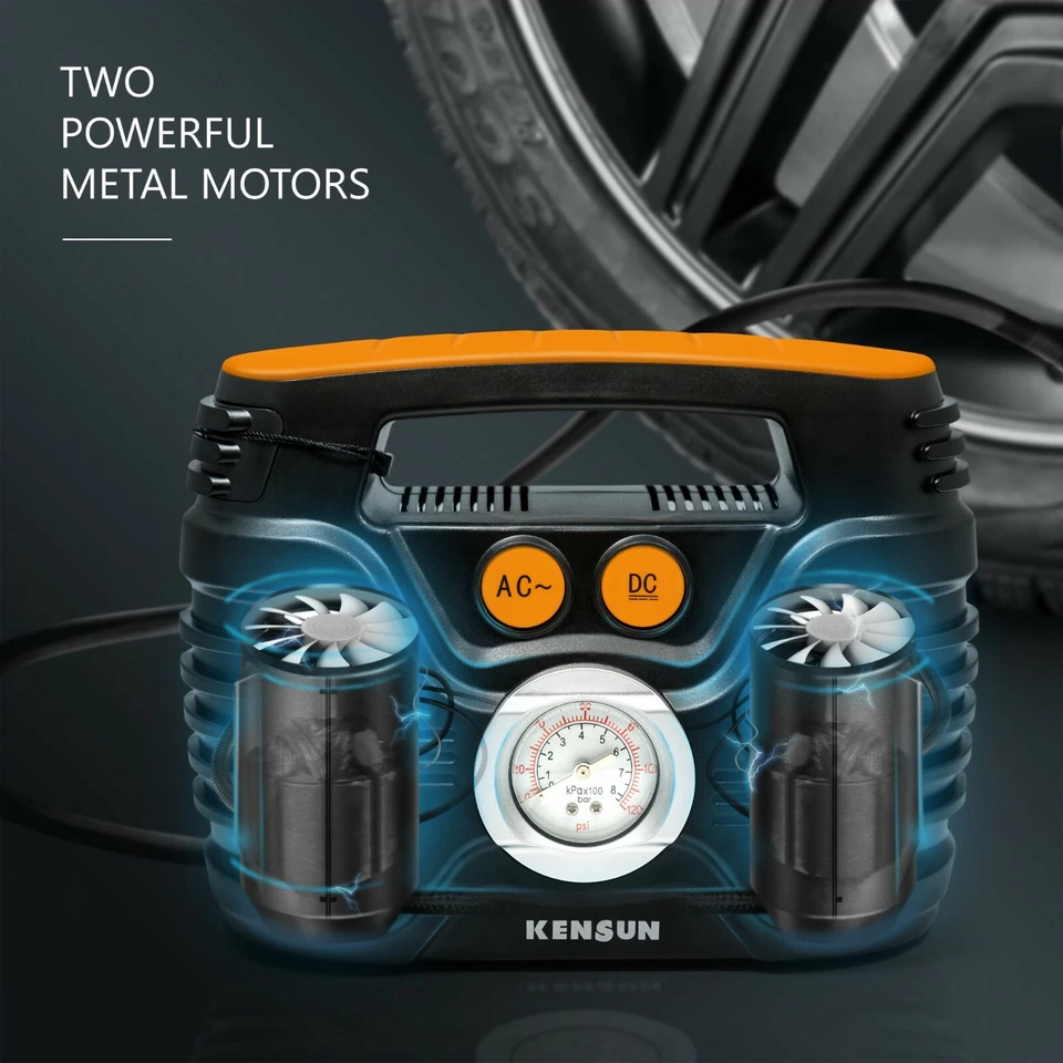 Air Compressor Car Tire inflator portable analog Electric Air pump 12V 110V - Image 3 of 4