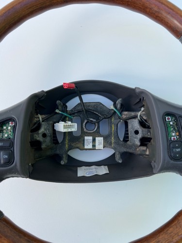 OEM LINCOLN NAVIGATOR GRAY LEATHER & WOOD STEERING WHEEL F250 F350 EXCURSION - Picture 8 of 19