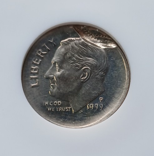 1999 Broad Struck Brockage Error Dime NGC MS64 PICTURES INCLUDED - Picture 3 of 4