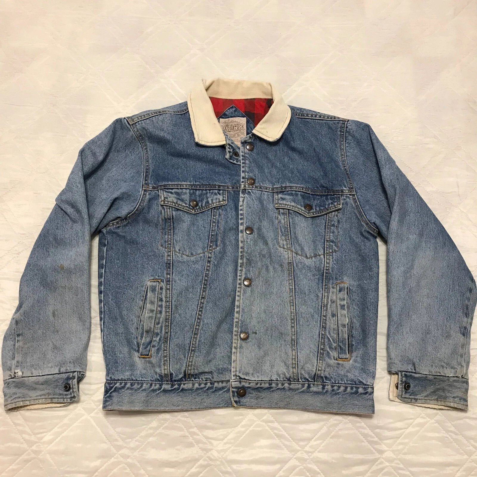 Vintage Saugatuck well worn lined jean jacket medium