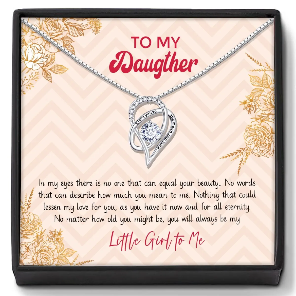Daughter Birthday Necklace To My Daughter with Birthday Message