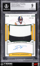 POP 1 Diontae Johnson BGS 9 w 10 AU: 2019 National Treasures RPA Green Gisto /18