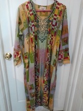 Vintage Al-Buroani High Fashion Kimono Size Medium Long Embroidered