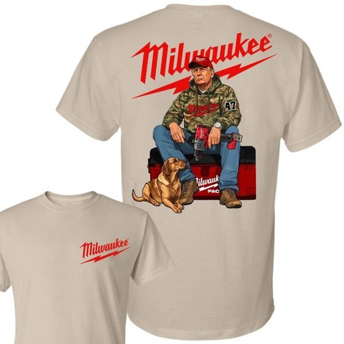 Milwaukee Trump Camo Unisex Cotton T-Shirt - Fuel Hand Drill Dog Hunt Tee - Picture 2 of 9