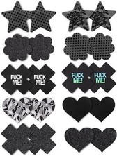 Glitters Pasties Halloween Decorations Rave Nipple Covers Stickers Black