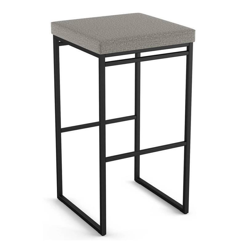 Amisco Easy 30.75" Polyester and Metal Bar Stool in Gray/Black