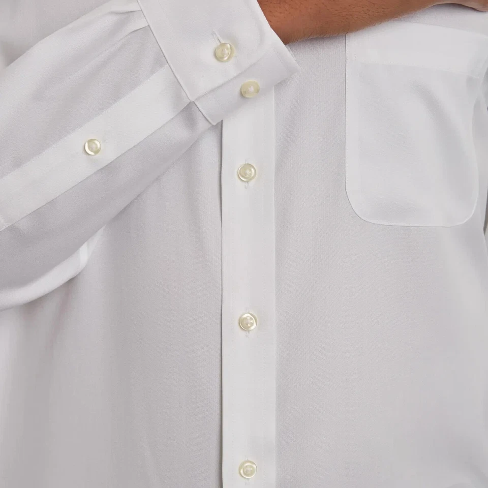 Kirkland Signature Men’s Tailored Fit Dress Shirt, White, 15-15.5 34/35 - Image 4 of 4