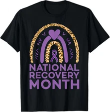 National Recovery Month Addiction Awareness Ribbon Unisex T-Shirt