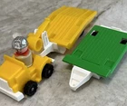 VTG 80s Fisher Price Little People Truck 2 Trailers Hauler Figure Driver