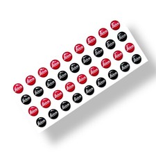 Leica 3D domed 10mm red/black stickers set 36pcs