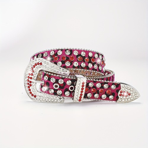 AUS HOT Unisex Rhinestone Belt Western Rock Cowgirl Cowboy Diamond Studded Belts - Picture 9 of 12