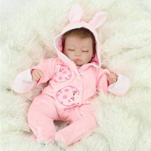 Realistic Reborn Dolls Vinyl Silicone Newborn Sleeping Baby Doll Handmade Gifts - Picture 3 of 8