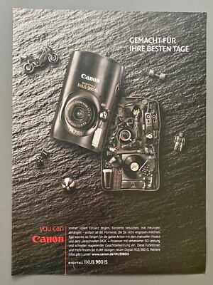 Canon Ixus 980  DIGIC 4 Prozessor Original 2008 Vintage Advert Werbung Reklame