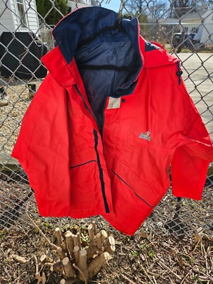 Douglass Gill Men's Medium Red Hooded Nylon Sailing Jacket - Boating Marine