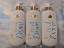 LOT 3 DOVE HYDRATION BOOST BODY WASH 6 HYDRATING SERUM HYALURONIC 18.5 FL OZ