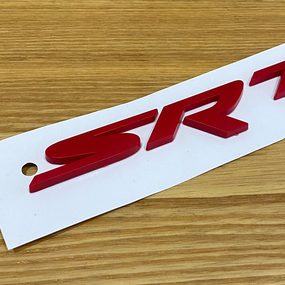 Set Of 1 Matte Red Nameplate Emblem 3D SRT Rear Tailgate Sticker Decal