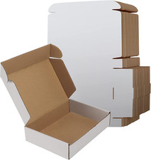 9X6X2 Shipping Boxes Set of 50, White Small Corrugated Cardboard Box, Mailer Box