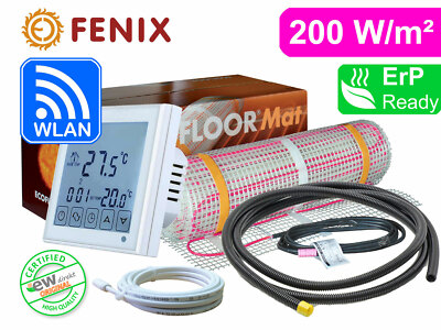 Elektrische Fußbodenheizung Ecofloor 200 W/m² TWIN mit Thermostat RT-60 Wlan