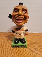(VTG) 1960s Milwaukee Braves Green Square Base nodder bobbing head Doll Japan