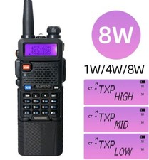 BAOFENG UV-5R 8WATT TRI-BAND V/UHF HAM TWO-WAY RADIO WALKIE TALKIES LONG 3800MAH