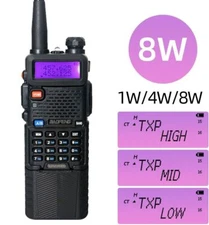 BAOFENG UV-5R 8WATT TRI-BAND V/UHF HAM TWO-WAY RADIO WALKIE TALKIES LONG 3800MAH