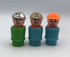 Fisher Price Little People Vintage Lot of 3 CONSTRUCTION WORKERS Men Dads Worker