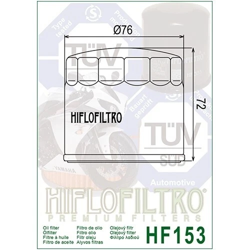 Filtro de aceite Hiflofiltro compatible con DUCATI 796 / 821 / 939 / 950 / 1100 HYPERMOTARD Foto 2 de 2