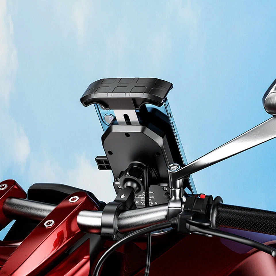 Motorcycle 15W Wireless Charger USB Fast Charging Motorbike Phone Holder Mount . - Image 2 of 4