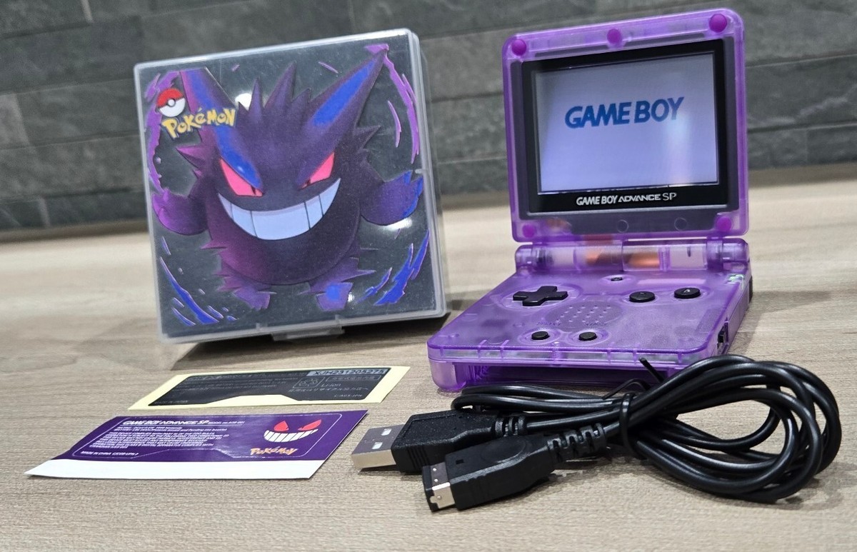 Nintendo Gameboy Advance SP Gengar Pokémon Reshell *Glass Screen