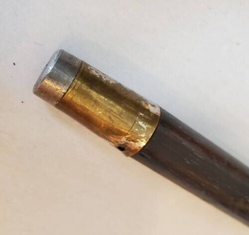 Sterling Silver Crook Head Handle Georgian Era Black Wooden Walking Stick Cane - Picture 7 of 14