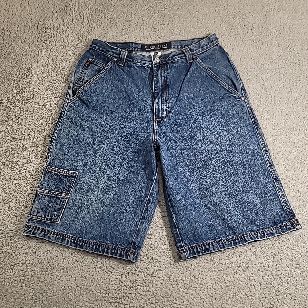 Vintage Guess Jeans Workwear Jorts Denim Shorts Mens 34 Blue