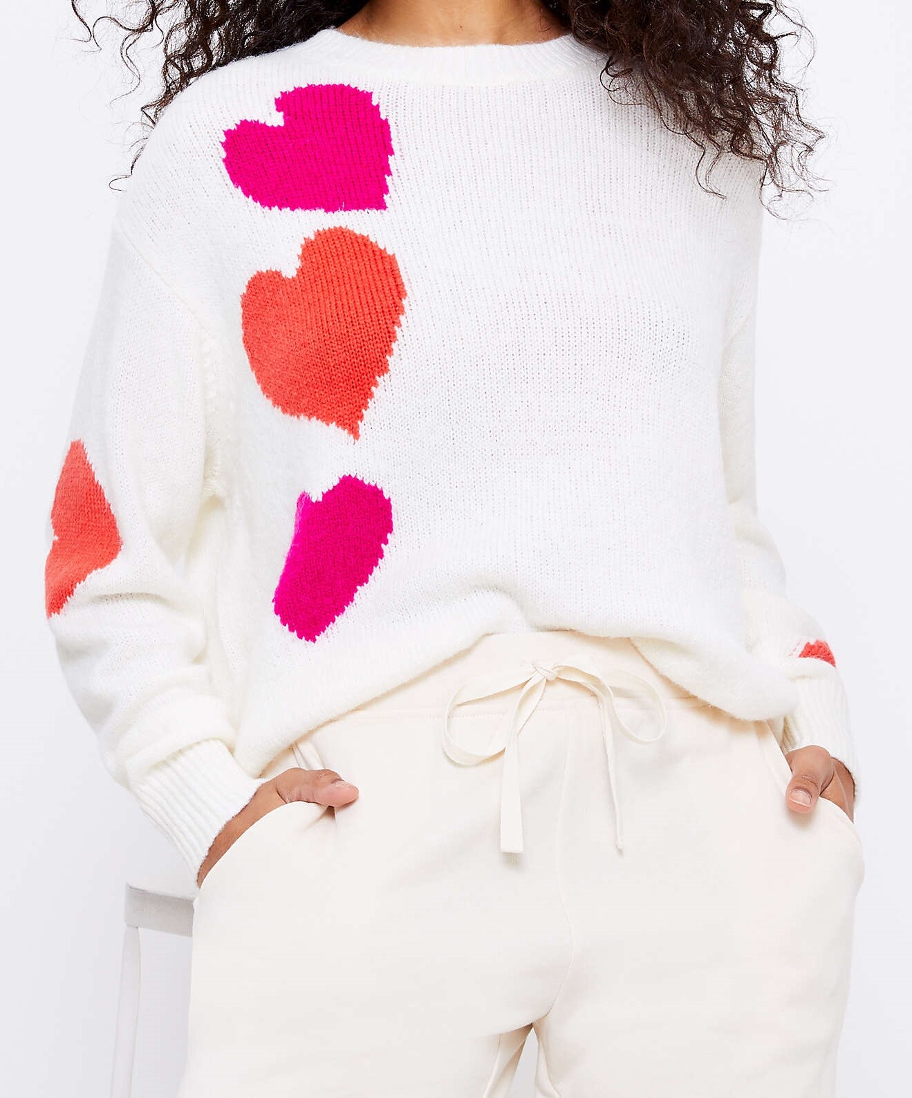 Grey Heart Sweater Pullover Size 