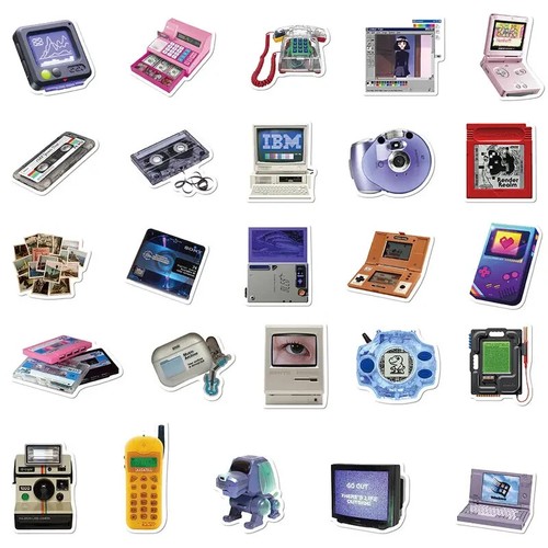 50 Count Y2K Vintage Electronics Sticker Set - Decorate Your Accessories - Picture 5 of 5