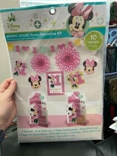 1st Birthday Minnie Mouse Room Decorating Kit 10 piece Party Supplies New!!!