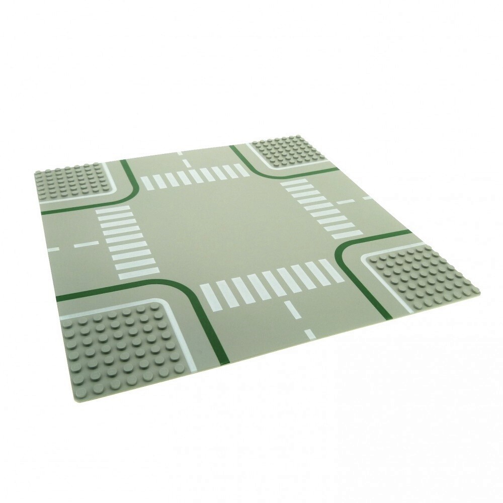 1x Lego Construction Plate 32x32 Crossing 7N Alt-Hell Grey Street Zebra 2361p01