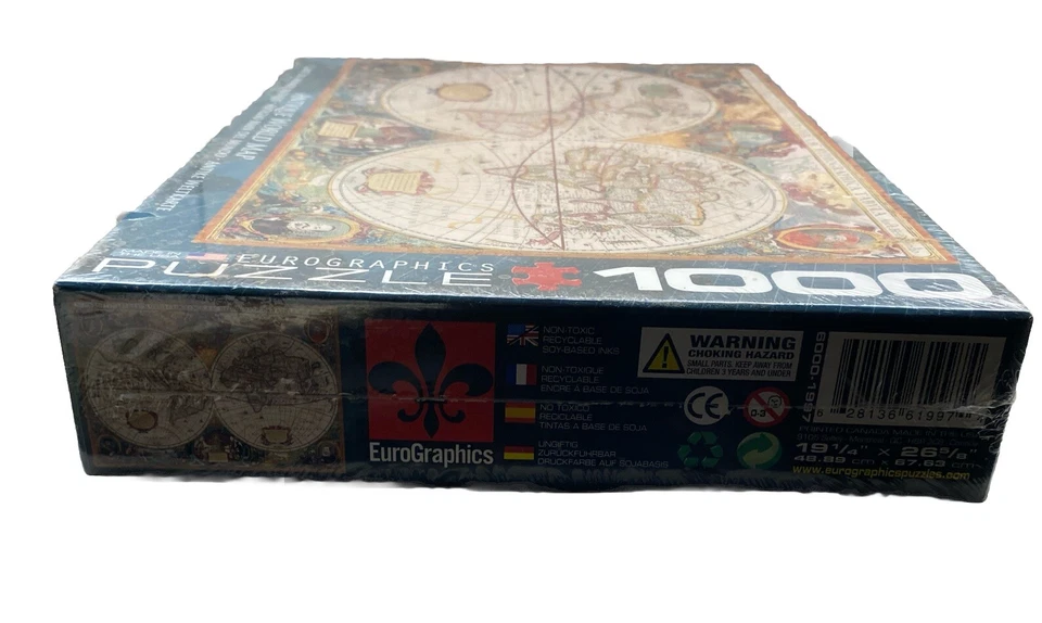 Antique World Map • 1000 Piece Jigsaw Puzzle • EuroGraphics • New/Sealed - Image 4 of 4